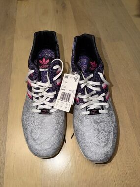 adidas Men’s Gray, Purple & Pink Athletic Sneakers